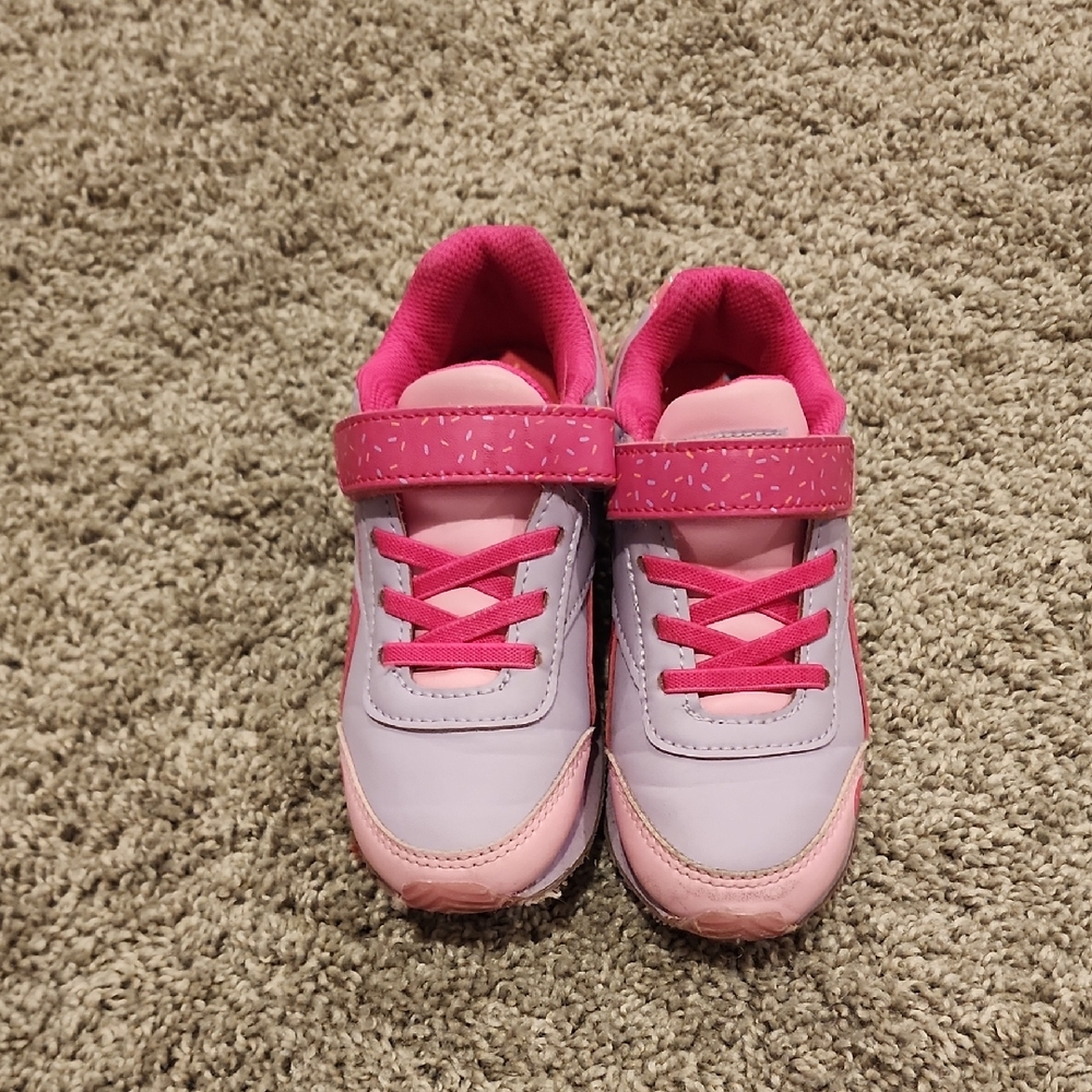 Reebok Kids Pink and Light Purple Hook-and-Loop Sneakers